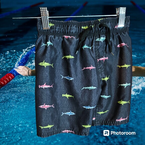 Hurley Shark Swim Trunks Size 4 - Picture 1 of 2